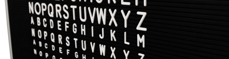 Pizarra clásica con letras Pizarra clásica con letras