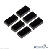 Imán rectangular 12x24mm Negro (juego de 6)