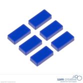 Imán rectangular 12x24mm Azul (juego de 6)