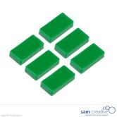 Imán rectangular 12x24mm Verde (juego de 6)