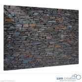 Pizarra de Vidrio Sólida Muro de Piedra 90x120 cm