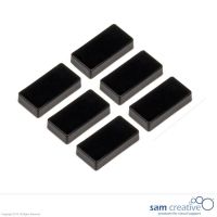 Imán rectangular 12x24mm Negro (juego de 6)