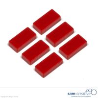 Imán rectangular 12x24mm Rojo (juego de 6)