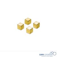 Imanes metálicos de oro cubo, 4 piezas