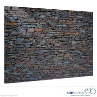 Pizarra de Vidrio Sólida Muro de Piedra 45x60 cm